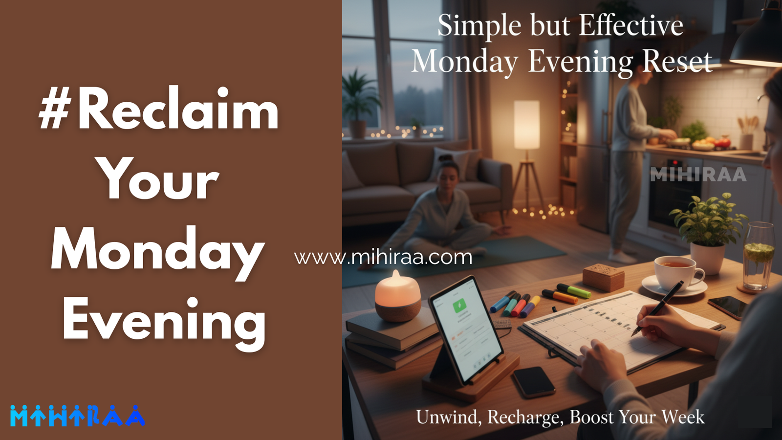 Simple but effective Monday Evening Reset - Tips to Unwind, Recharge, and Boost Your Week - MIHIRAA